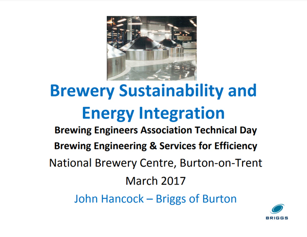 Brewing Engineers Association (BEA) 2017 – Brewery Sustainability and Energy Integration